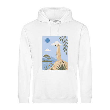 Meerkat Lookout Adult Hoodie - Wild Horizons Arctic White colour variant image
