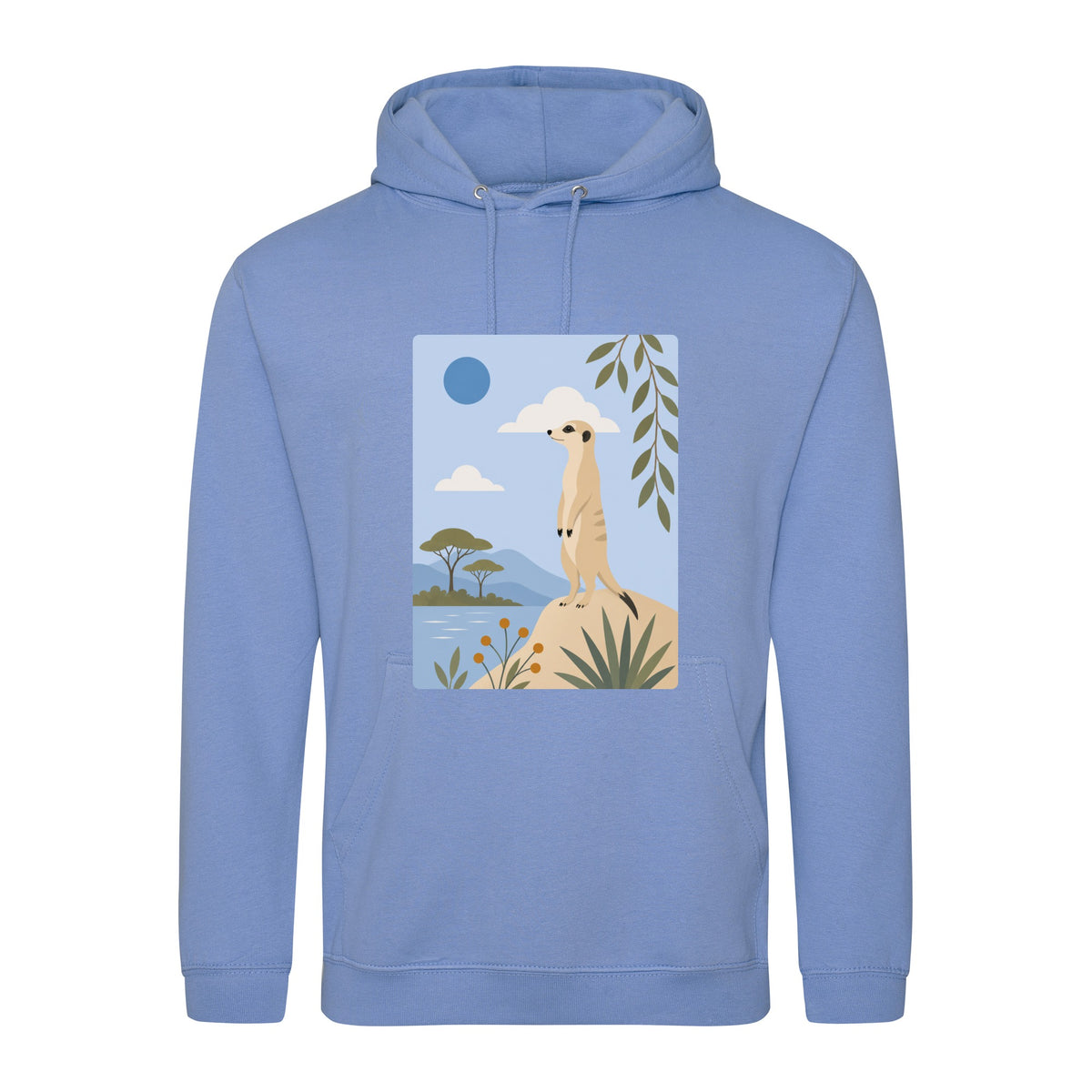 Meerkat Lookout Adult Hoodie - Wild Horizons Cornflower Blue colour variant image