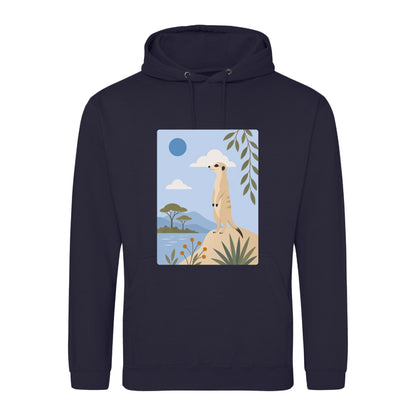 Meerkat Lookout Adult Hoodie - Wild Horizons French Navy colour variant image