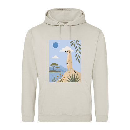 Meerkat Lookout Adult Hoodie - Wild Horizons Natural Stone colour variant image
