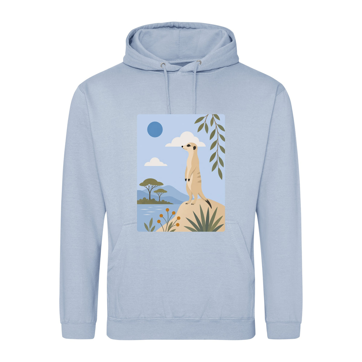 Meerkat Lookout Adult Hoodie - Wild Horizons Sky Blue colour variant image