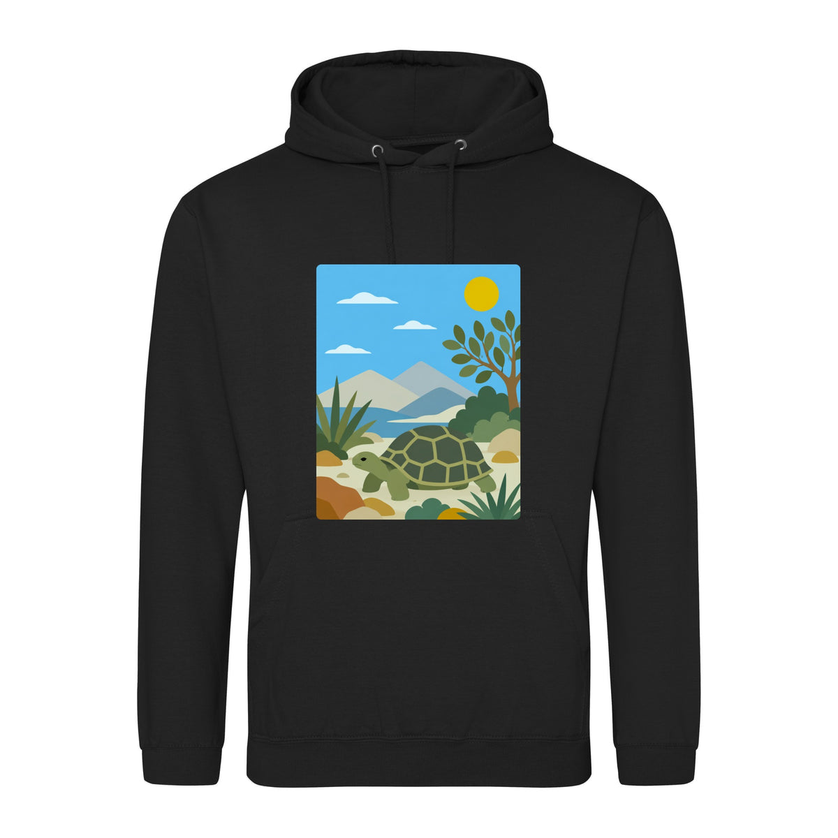 Tortoise Trail Adult Hoodie - Wild Horizons Deep Black colour variant image