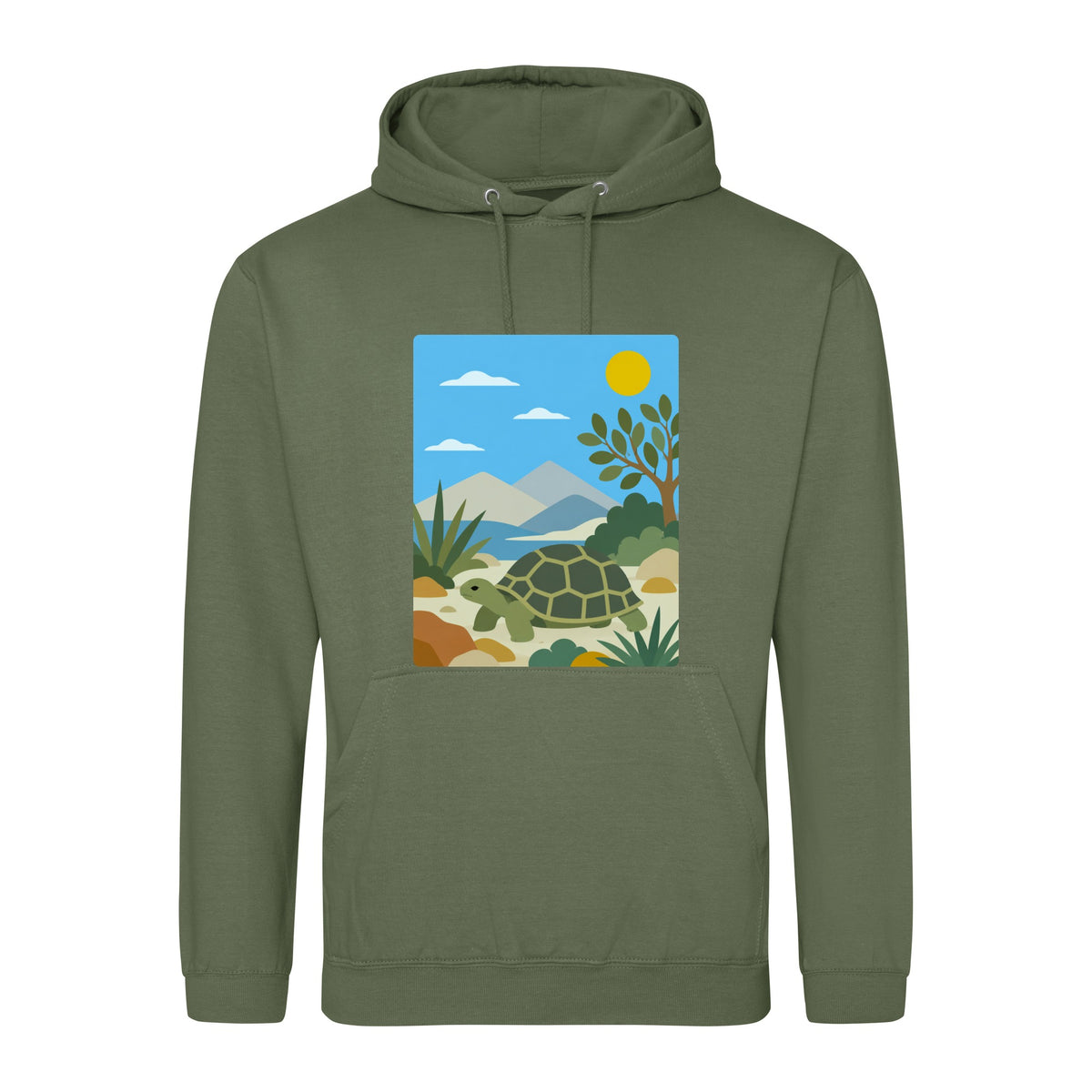 Tortoise Trail Adult Hoodie - Wild Horizons Earthy Green colour variant image