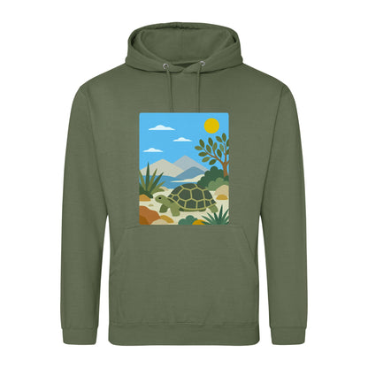 Tortoise Trail Adult Hoodie - Wild Horizons Earthy Green colour variant image