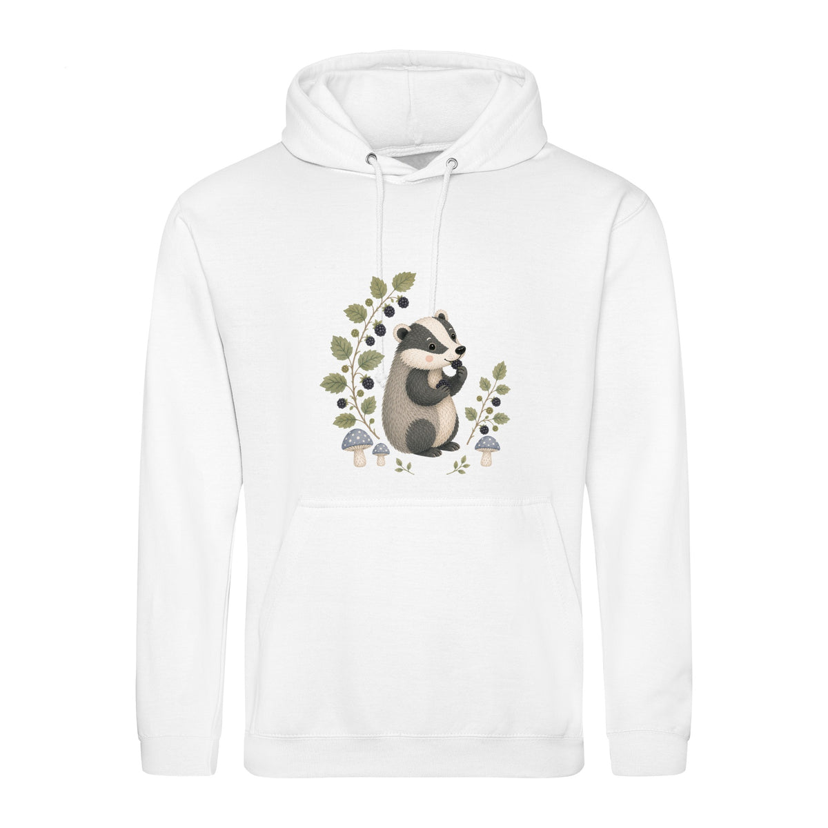 Badger's Blackberry Adult Hoodie - Once Upon a Woodland Arctic White colour variant image