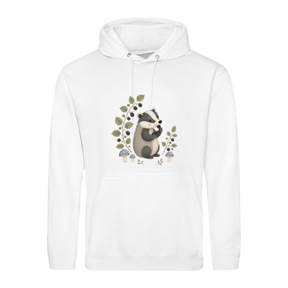 Badger's Blackberry Adult Hoodie - Once Upon a Woodland Arctic White colour variant image