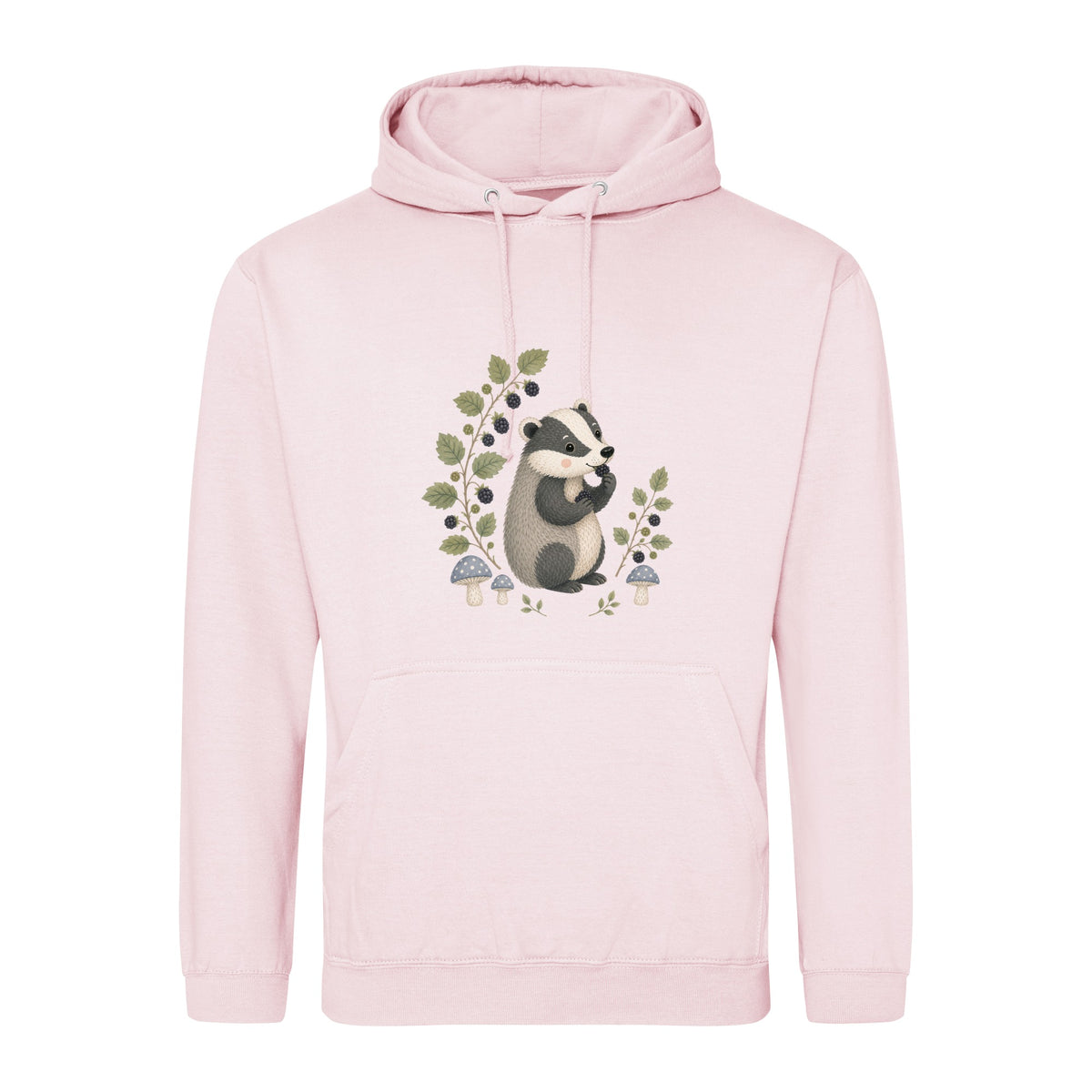 Badger's Blackberry Adult Hoodie - Once Upon a Woodland Baby Pink colour variant image