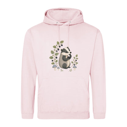 Badger's Blackberry Adult Hoodie - Once Upon a Woodland Baby Pink colour variant image