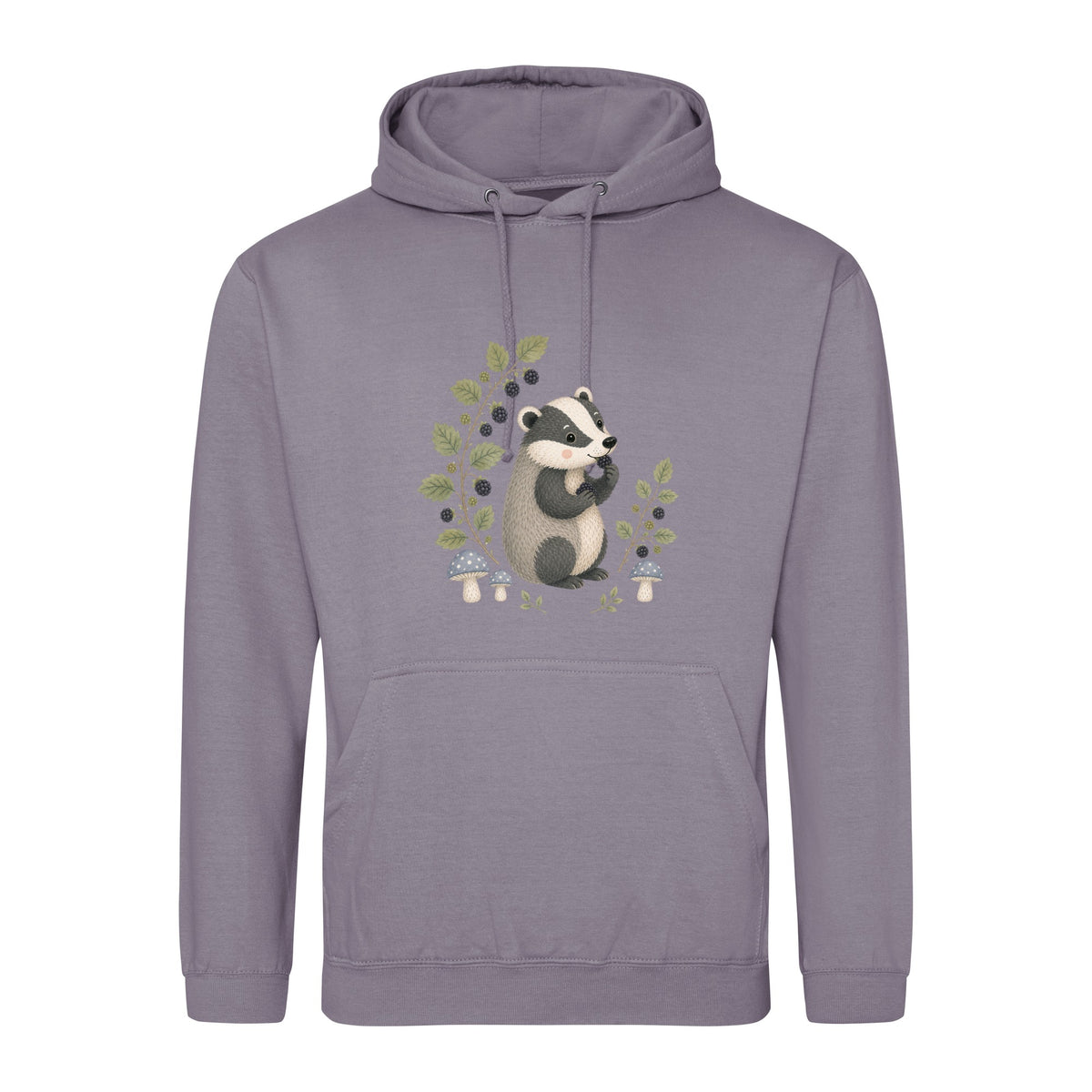 Badger's Blackberry Adult Hoodie - Once Upon a Woodland Dusty Lilac colour variant image