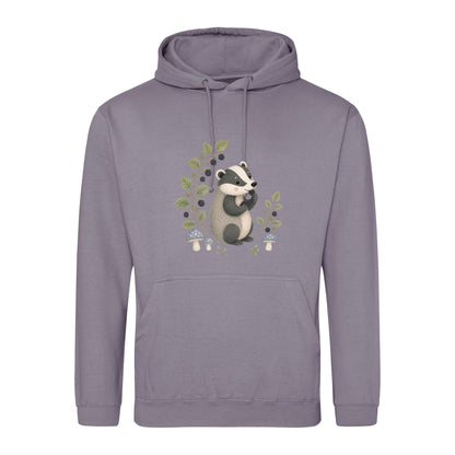 Badger's Blackberry Adult Hoodie - Once Upon a Woodland Dusty Lilac colour variant image
