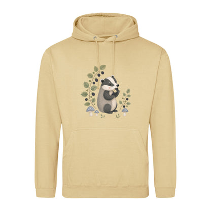 Badger's Blackberry Adult Hoodie - Once Upon a Woodland Desert Sand colour variant image