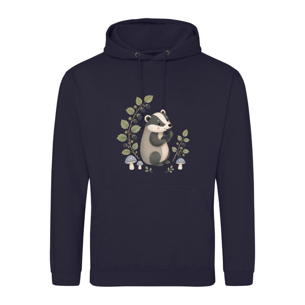 Badger's Blackberry Adult Hoodie - Once Upon a Woodland French Navy colour variant image