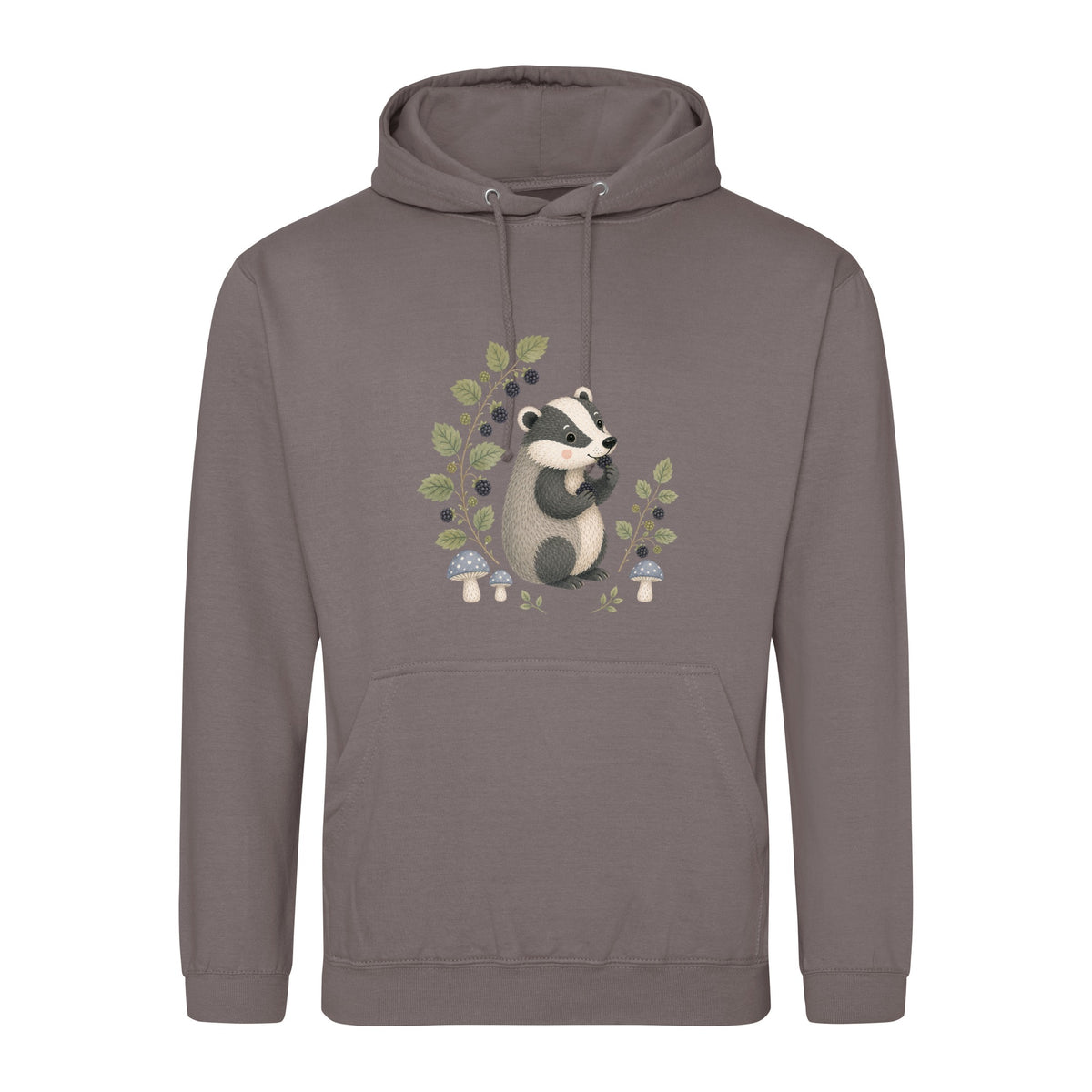 Badger's Blackberry Adult Hoodie - Once Upon a Woodland Mocha Brown colour variant image