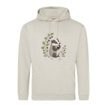 Badger's Blackberry Adult Hoodie - Once Upon a Woodland Natural Stone colour variant image