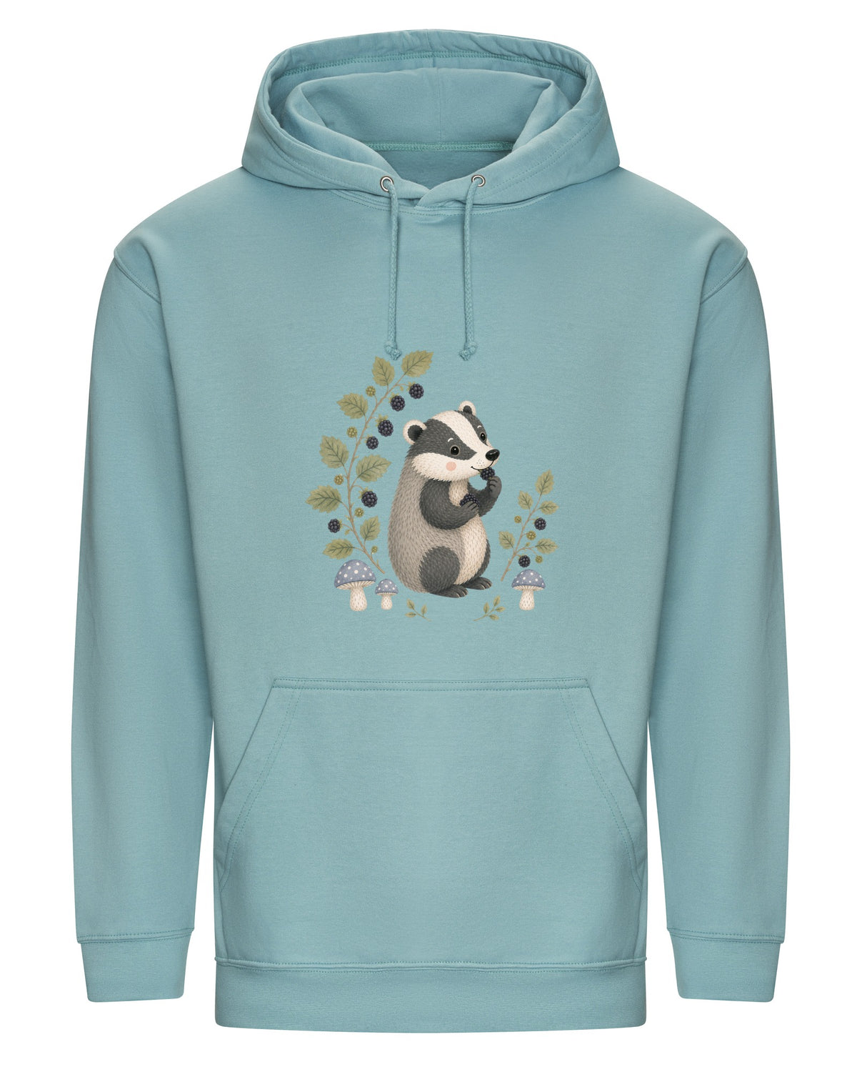 Badger's Blackberry Adult Hoodie - Once Upon a Woodland Seafoam colour variant image