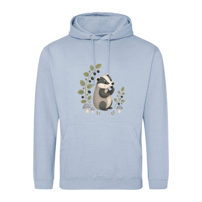 Badger's Blackberry Adult Hoodie - Once Upon a Woodland Sky Blue colour variant image