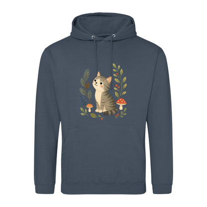 Kitten in the Pines Adult Hoodie - Once Upon a Woodland Airforce Blue colour variant image
