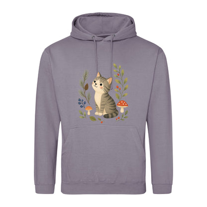 Kitten in the Pines Adult Hoodie - Once Upon a Woodland Dusty Lilac colour variant image