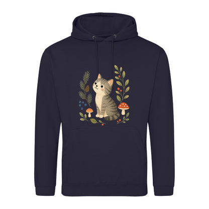 Kitten in the Pines Adult Hoodie - Once Upon a Woodland French Navy colour variant image
