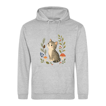 Kitten in the Pines Adult Hoodie - Once Upon a Woodland Heather Grey colour variant image