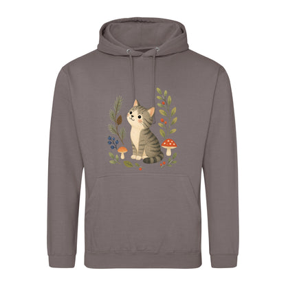 Kitten in the Pines Adult Hoodie - Once Upon a Woodland Mocha Brown colour variant image