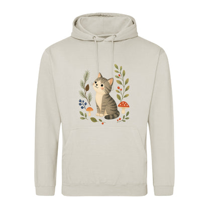 Kitten in the Pines Adult Hoodie - Once Upon a Woodland Natural Stone colour variant image