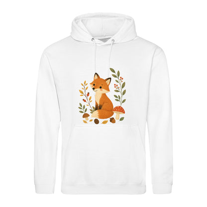Fox Among the Toadstools Adult Hoodie - Once Upon a Woodland Arctic White colour variant image