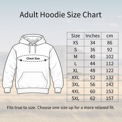 Fox Among the Toadstools Adult Hoodie - Once Upon a Woodland semantic size guide