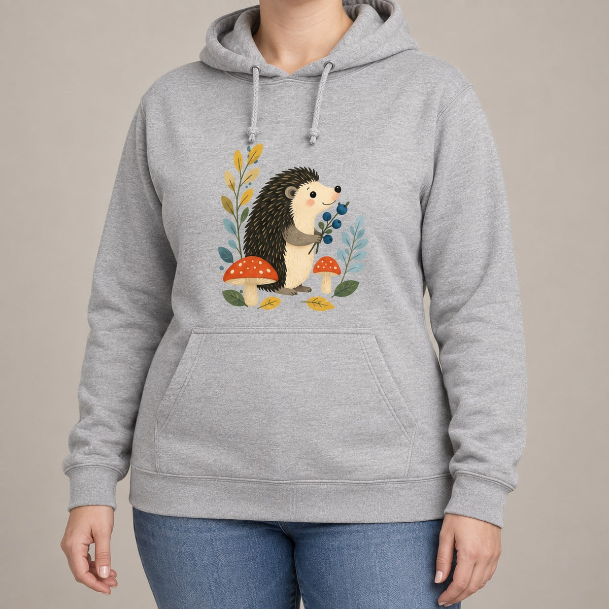 Hedgehog's Berry Harvest Adult Hoodie - Once Upon a Woodland lead image