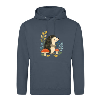 Hedgehog's Berry Harvest Adult Hoodie - Once Upon a Woodland Airforce Blue colour variant image