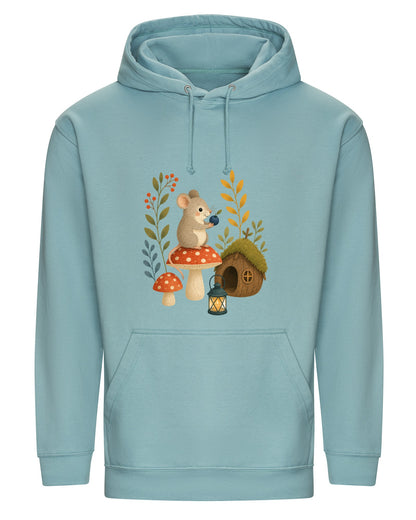 Mouse at Mushroom Cottage Adult Hoodie - Once Upon a Woodland Seafoam colour variant image