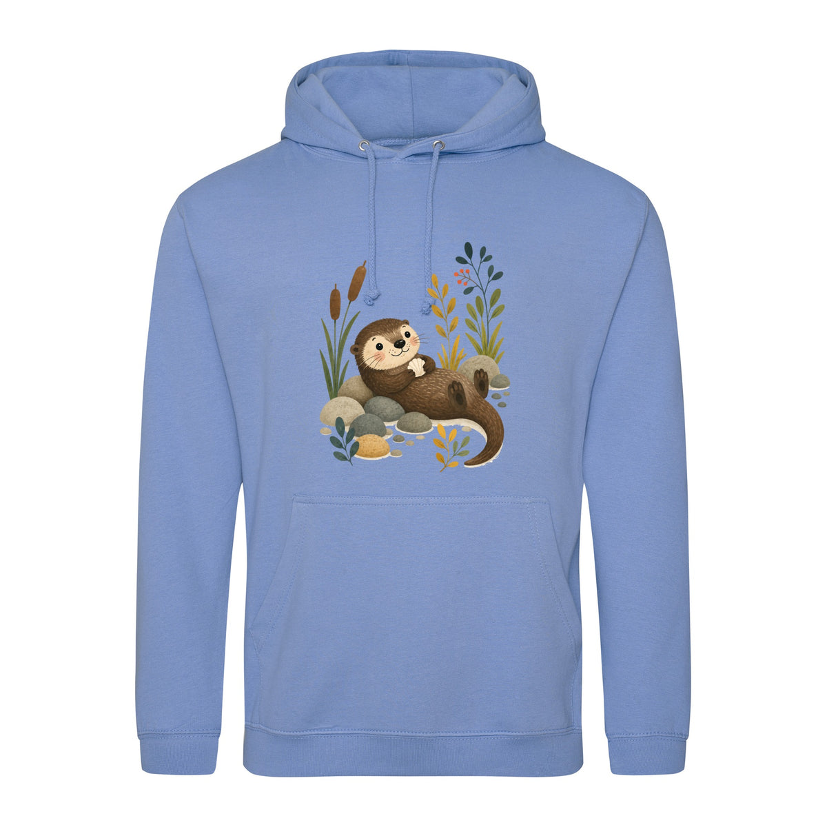 Otter by the Reeds Adult Hoodie - Once Upon a Woodland Cornflower Blue colour variant image