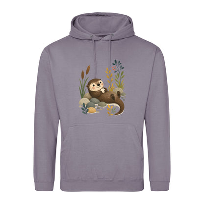 Otter by the Reeds Adult Hoodie - Once Upon a Woodland Dusty Lilac colour variant image