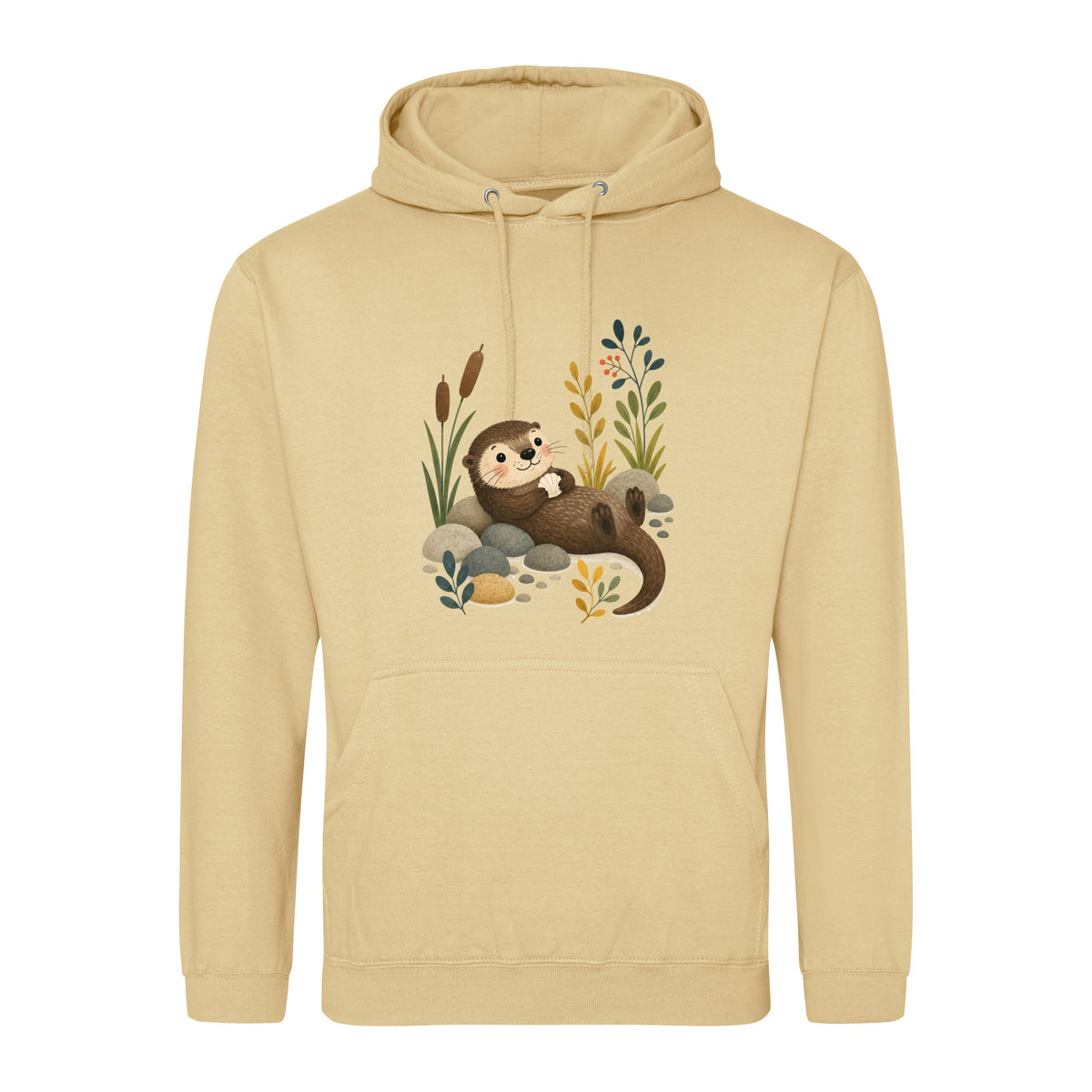 Otter by the Reeds Adult Hoodie - Once Upon a Woodland Desert Sand colour variant image