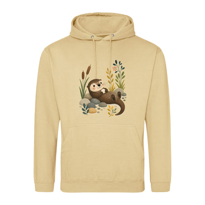 Otter by the Reeds Adult Hoodie - Once Upon a Woodland Desert Sand colour variant image