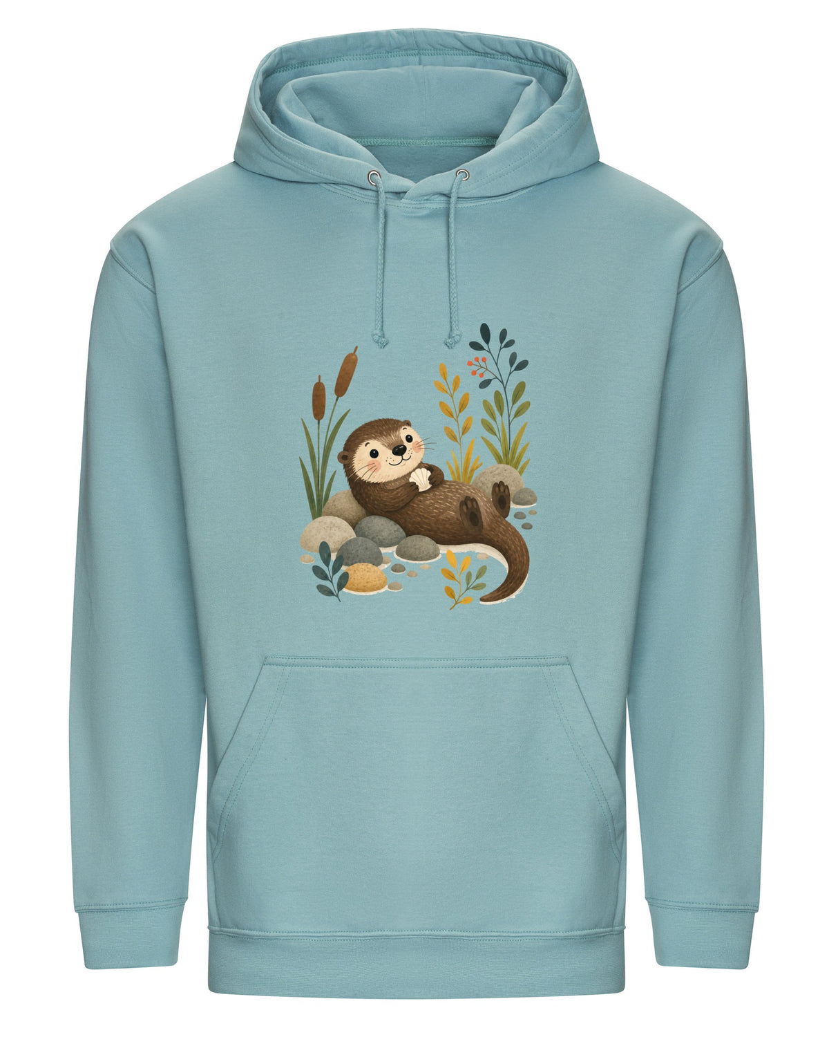 Otter by the Reeds Adult Hoodie - Once Upon a Woodland Seafoam colour variant image
