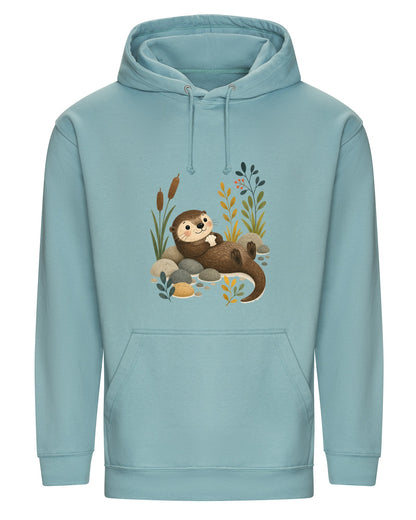 Otter by the Reeds Adult Hoodie - Once Upon a Woodland Seafoam colour variant image