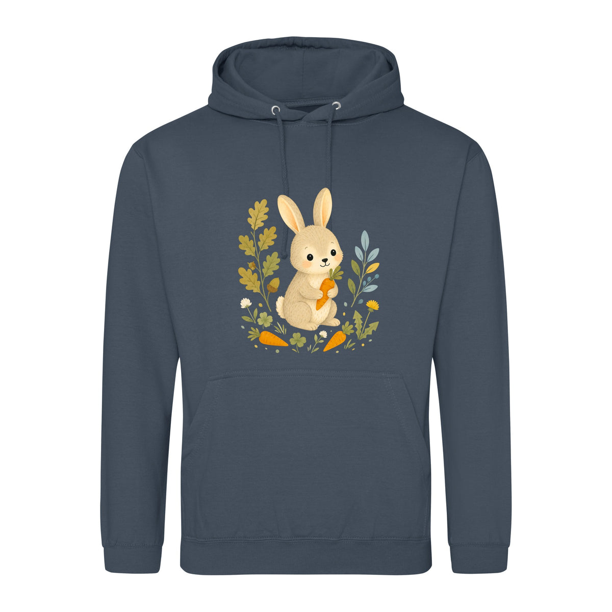 Rabbit's Carrot Patch Adult Hoodie - Once Upon a Woodland Airforce Blue colour variant image