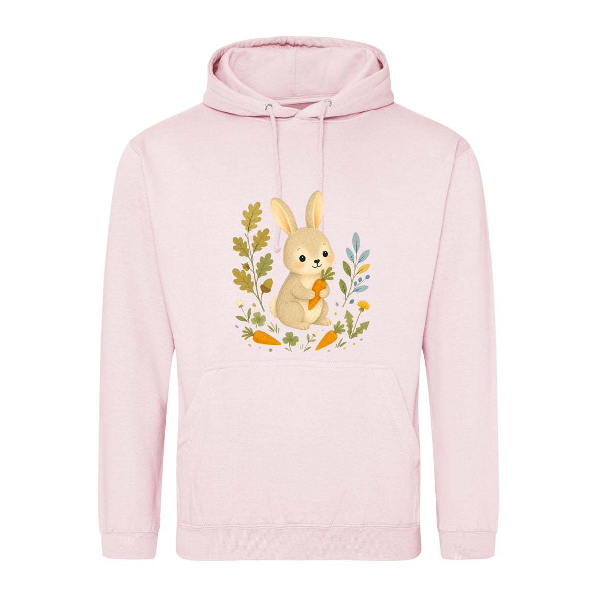Rabbit's Carrot Patch Adult Hoodie - Once Upon a Woodland Baby Pink colour variant image