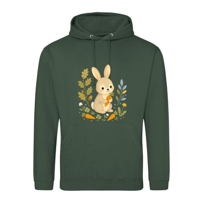 Rabbit's Carrot Patch Adult Hoodie - Once Upon a Woodland Bottle Green colour variant image