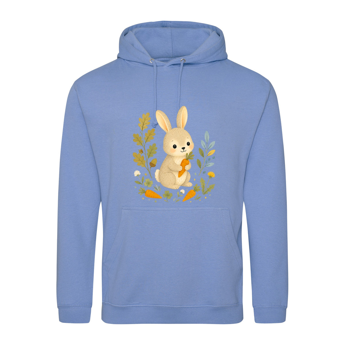 Rabbit's Carrot Patch Adult Hoodie - Once Upon a Woodland Cornflower Blue colour variant image