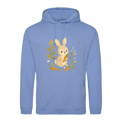 Rabbit's Carrot Patch Adult Hoodie - Once Upon a Woodland Cornflower Blue colour variant image