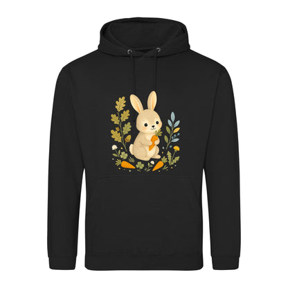 Rabbit's Carrot Patch Adult Hoodie - Once Upon a Woodland Deep Black colour variant image