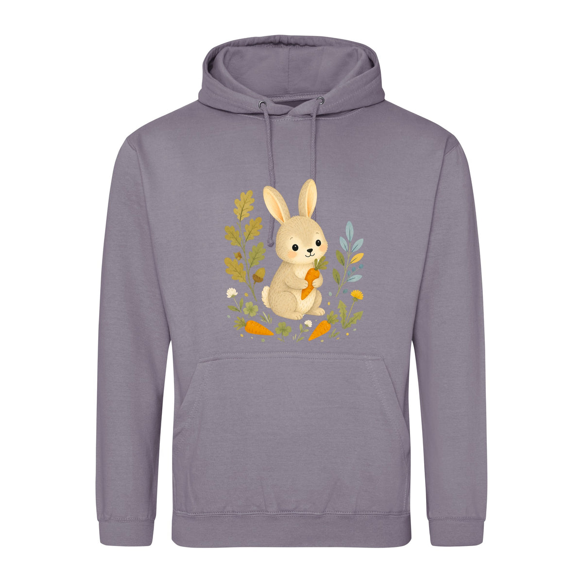 Rabbit's Carrot Patch Adult Hoodie - Once Upon a Woodland Dusty Lilac colour variant image