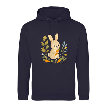 Rabbit's Carrot Patch Adult Hoodie - Once Upon a Woodland French Navy colour variant image