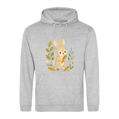 Rabbit's Carrot Patch Adult Hoodie - Once Upon a Woodland Heather Grey colour variant image