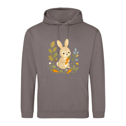 Rabbit's Carrot Patch Adult Hoodie - Once Upon a Woodland Mocha Brown colour variant image