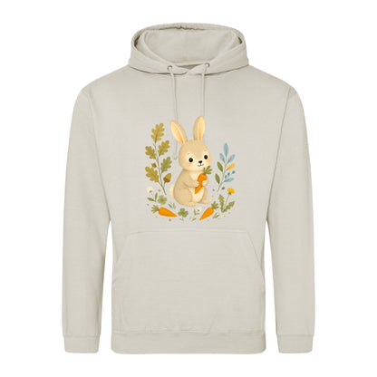 Rabbit's Carrot Patch Adult Hoodie - Once Upon a Woodland Natural Stone colour variant image