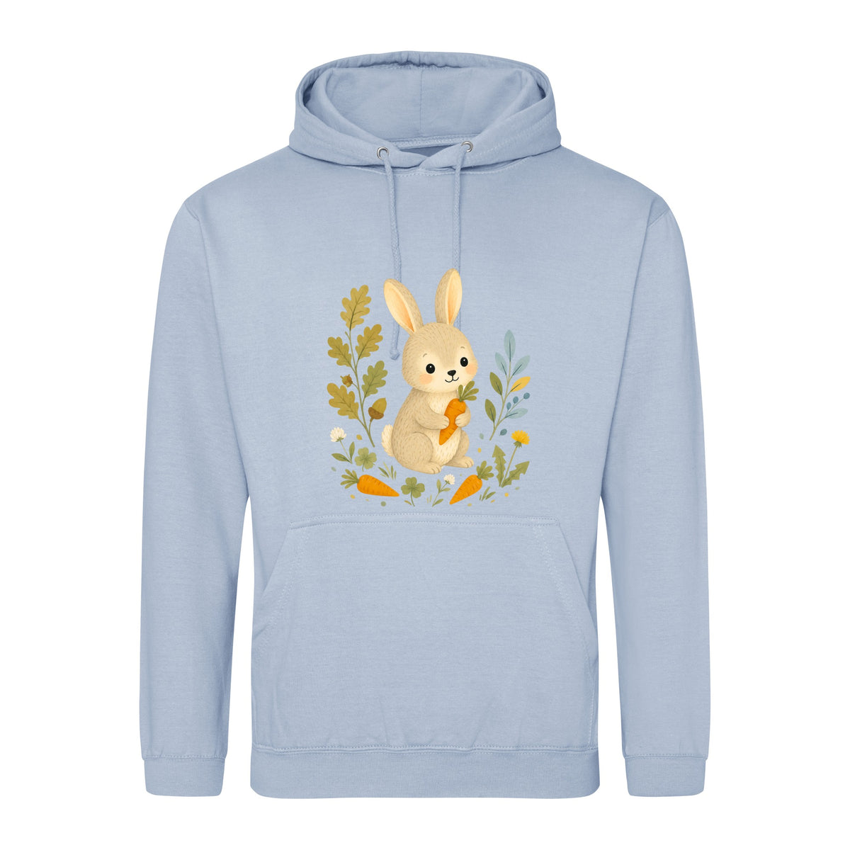 Rabbit's Carrot Patch Adult Hoodie - Once Upon a Woodland Sky Blue colour variant image