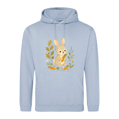 Rabbit's Carrot Patch Adult Hoodie - Once Upon a Woodland Sky Blue colour variant image